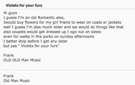 Violets Sinatra forum